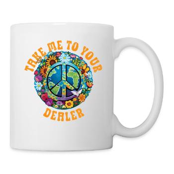 Hippie Peace Sign Peace Flowers Flower Child - Mug - white - Right