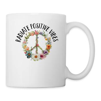 Hippie Peace Sign Peace Flowers Flower Child - Mug - white - Right