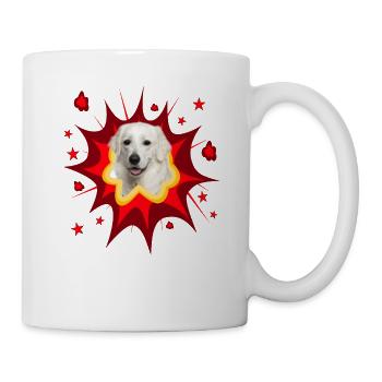 Comic Dog Design - Pow - Kuvasz - Mug - white - Right