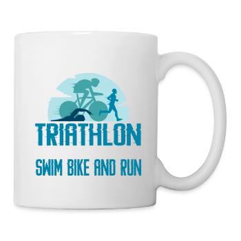 C’est comme un triathlon sans natation, vélo et course - Mug blanc - blanc - Droite