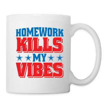 Les devoirs tuent mes vibrations - Mug blanc - blanc - Droite