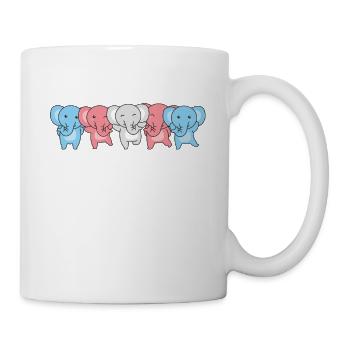 Drapeau transgenre Fierté LGBTQ Mignon éléphant - Mug blanc - blanc - Droite