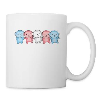 Drapeau transgenre Fierté LGBTQ Singe mignon - Mug blanc - blanc - Droite