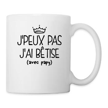 Je Peux Pas, Bêtise Avec Papy - Mug blanc - blanc - Droite