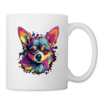 Chihuahua | Abstrakte Malerei | Farbe | Niedlicher - Tasse - Weiß - Rechts