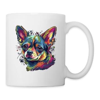 Chihuahua | Abstrakte Malerei | Farbe | Niedlicher - Tasse - Weiß - Rechts