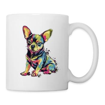 Chihuahua | Abstrakte Malerei | Farbe | Niedlicher - Tasse - Weiß - Rechts