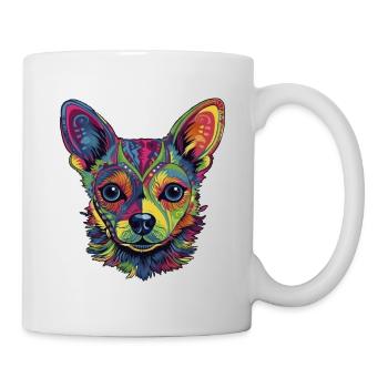 Chihuahua | Abstrakte Malerei | Farbe | Niedlicher - Tasse - Weiß - Rechts