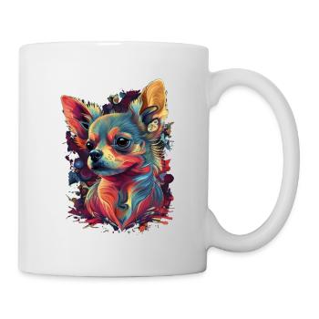 Chihuahua | Abstrakte Malerei | Farbe | Niedlicher - Tasse - Weiß - Rechts