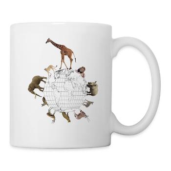 World with the animals in Africa Wild animals - big cat - Mug - white - Right
