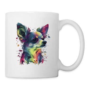 Chihuahua | Abstrakte Malerei | Farbe | Niedlicher - Tasse - Weiß - Rechts