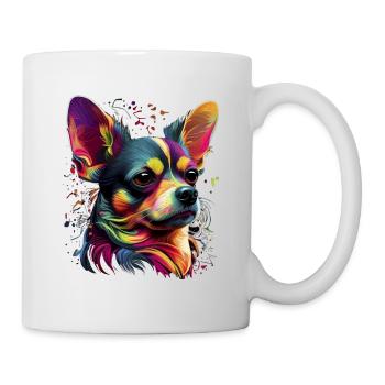 Chihuahua | Abstrakte Malerei | Farbe | Niedlicher - Tasse - Weiß - Rechts