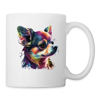 Chihuahua | Abstrakte Malerei | Farbe | Niedlicher - Tasse - Weiß - Rechts