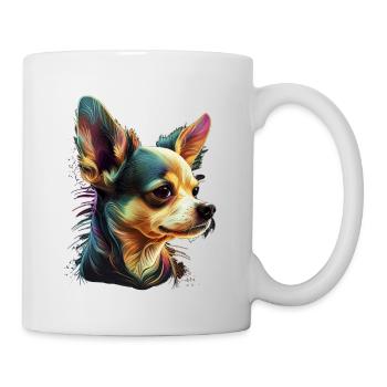 Chihuahua | Abstrakte Malerei | Farbe | Niedlicher - Tasse - Weiß - Rechts