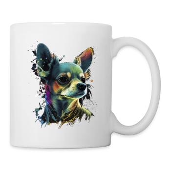 Chihuahua | Abstrakte Malerei | Farbe | Niedlicher - Tasse - Weiß - Rechts