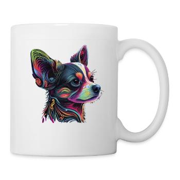 Chihuahua | Abstrakte Malerei | Farbe | Niedlicher - Tasse - Weiß - Rechts