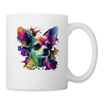 Chihuahua | Abstrakte Malerei | Farbe | Niedlicher - Tasse - Weiß - Rechts