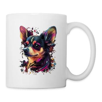 Chihuahua | Abstrakte Malerei | Farbe | Niedlicher - Tasse - Weiß - Rechts