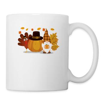Happy Thanksgiving Turkey Gnome Pumpkin Autumn - Mug - white - Right
