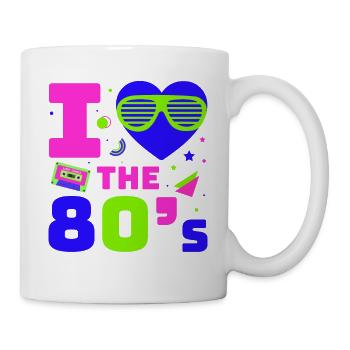 80s Retro CostumeTheme Party Costume 90s Party - Mug - white - Right