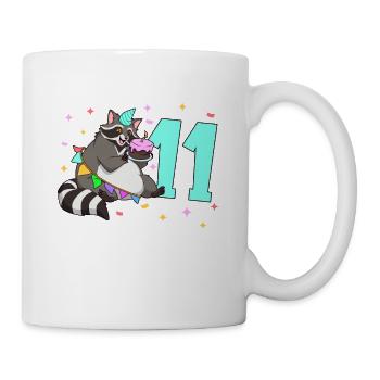 Avec raton laveur - anniversaire des enfants 11 ans - Mug blanc - blanc - Droite