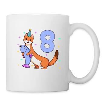 Avec Weasel - Anniversaire des enfants 8 ans - Mug blanc - blanc - Droite