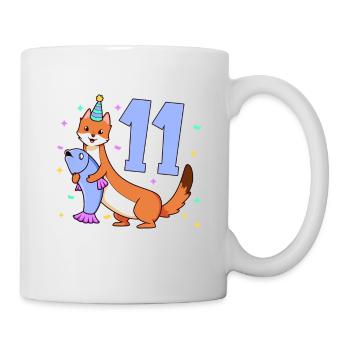 Avec belette - anniversaire des enfants 11 ans - Mug blanc - blanc - Droite