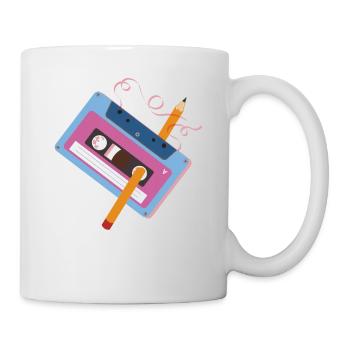 Retro Kasette - Tasse - Weiß - Rechts