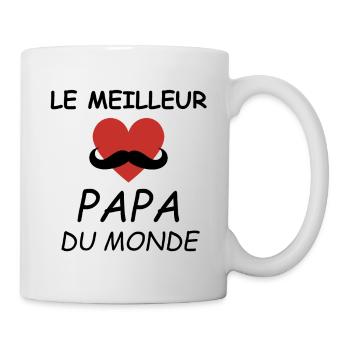 T-shirt Fête des Pères Meilleur papa Cadeau - Mug blanc - blanc - Droite