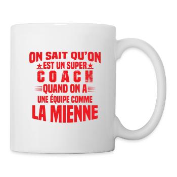 Un Super Coach Cadeau Entraîneur Sportif Humour - Mug blanc - blanc - Droite