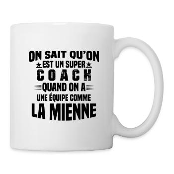 Un Super Coach Cadeau Entraîneur Sportif Humour - Mug blanc - blanc - Droite