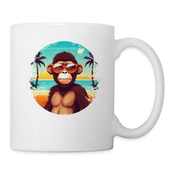 Beach Breeze und Monkey Ease: Cooler Sommerspaß - Tasse - Weiß - Rechts