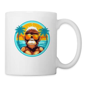 Beach Life with a Monkey Twist: Eye-Catching Summe - Mug - white - Right