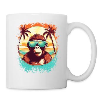 Monkey Business am Strand: Einzigartiger Sommerurlaub - Tasse - Weiß - Rechts
