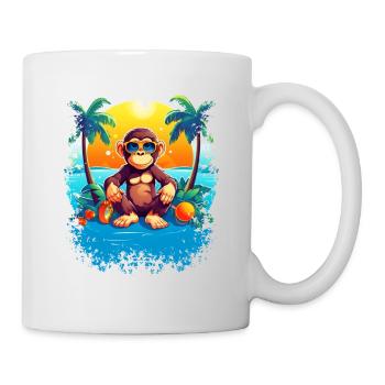 Tropical Monkey Paradise: Fun and Fashionable Beac - Mug - white - Right