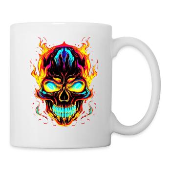 Beschwöre die dunkle Seite: Einzigartiger Skull Gothic - Tasse - Weiß - Rechts
