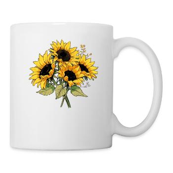 Bouquet floral de tournesol jaune Jeu de mots de fleurs mignonnes - Mug blanc - blanc - Droite