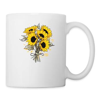 Bouquet Fleurs Jaunes Amoureux Tournesol Jeu de mots Floral - Mug blanc - blanc - Droite