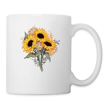 Bouquet de tournesol Amoureux Mignon Fleurs Jaunes Humour - Mug blanc - blanc - Droite