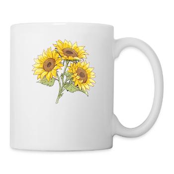 Blumenblumen Liebhaber Gelbe Sonnenblume Kühler Sommer - Tasse - Weiß - Rechts
