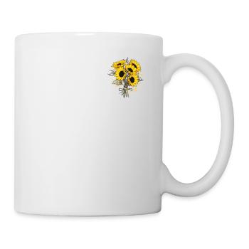 Kühles Sonnenblumenbeet Gelbe Blumen Sommerblumen - Tasse - Weiß - Rechts