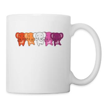 Lesbian Flag Pride LGBTQ Cute Elephant - Mug - white - Right