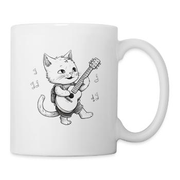 Cat joue de la guitare - Mug blanc - blanc - Droite