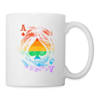 Gay Pride Parade LGBTQ+ Rainbow Flag Body Positive - Mug - white - Right