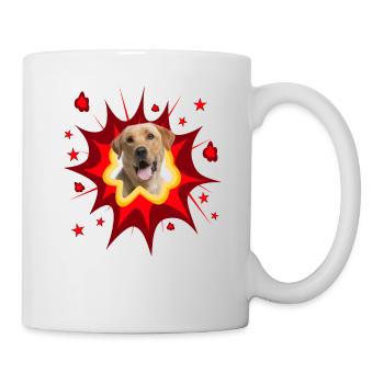 Comic Dog Design - Pow - Labrador Retriever - Mug - white - Right
