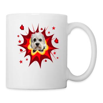 Comic Hund Design - Pow - Dandy Dinmont Terrier - Tasse - Weiß - Rechts