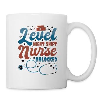 Level Night Shift Nurse Unlocked - Tasse - Weiß - Rechts