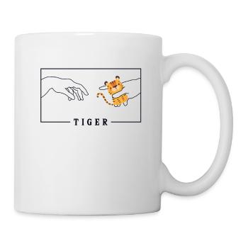 Michelangelo Creation of Adam Tiger Sibirischer - Tasse - Weiß - Rechts
