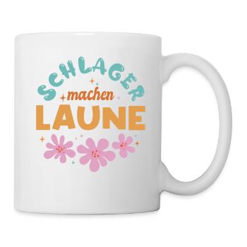 Schlager machen Laune Schlagermusik Schlagerparty - Tasse - Weiß - Rechts
