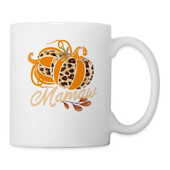 Mamaw Boho Leopard Kürbisse Herbst Blätter Herbst - Tasse - Weiß - Rechts